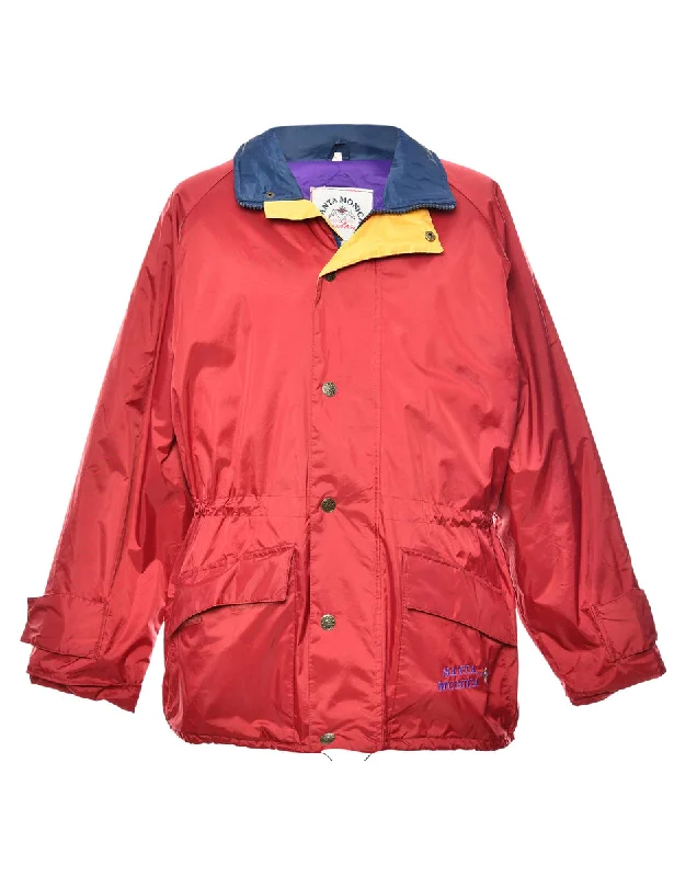 Maroon, Purple & Yellow Contrast Collar Mountaineering Jacket - M Nylon Jacket Polyester Jacket Spandex Jacket Maroon, Purple & Yellow Contrast Collar Mountaineering Jacket - M Nylon Jacket Polyester Jacket Spandex Jacket