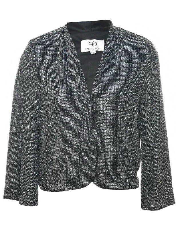 Lurex Thread Pattern Evening Jacket - L Print Jacket Jacquard Jacket Patchwork Jacket Lurex Thread Pattern Evening Jacket - L Print Jacket Jacquard Jacket Patchwork Jacket