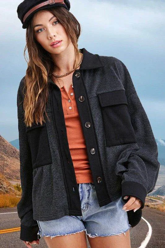 La Miel | Matilda Jacket Herringbone Jacket Checkered Jacket Solid Jacket