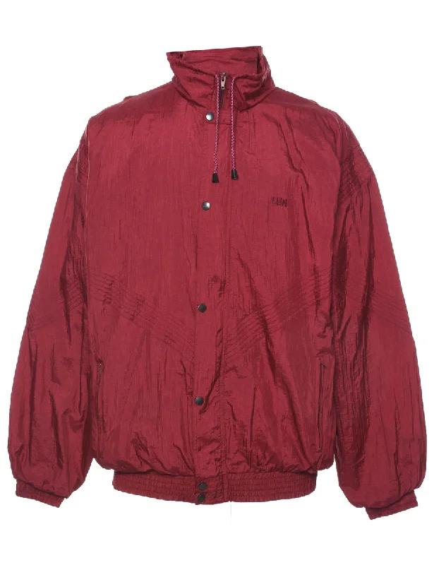 Maroon Jacket - L Toggled Jacket Drawstring Jacket Belted Jacket
