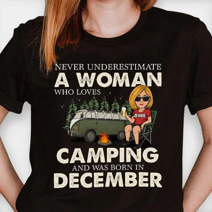 A Woman Who Loves Camping - Personalized Unisex T-Shirt, Hoodie - Gift For Camping Lovers