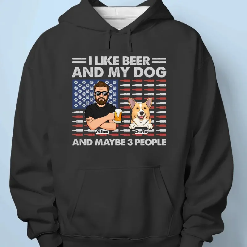 I Like Beer And My Dog - Dog Personalized Custom Unisex T-shirt, Hoodie, Sweatshirt - Father's Day, Gift For Pet Owners, Pet Lovers