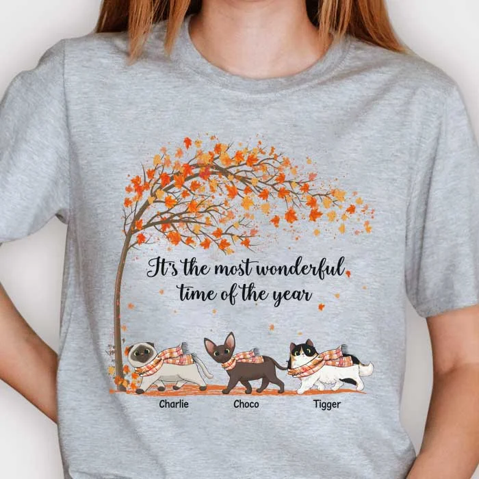 It's The Most Wonderful Time Of The Year - Gift For Cat Lovers - Personalized Unisex T-Shirt