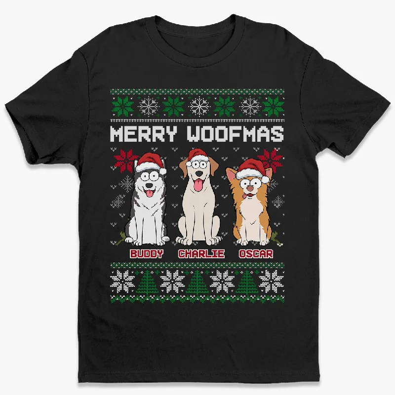 Merry Woofmas - Dog Personalized Custom Unisex T-shirt, Hoodie, Sweatshirt - Christmas Gift For Pet Owners, Pet Lovers