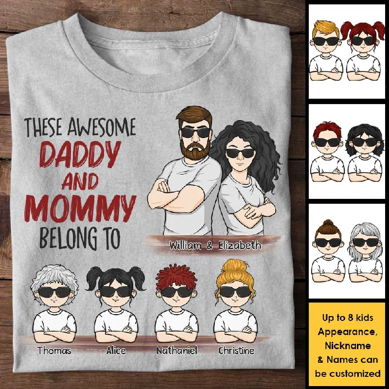 We're Awesome Daddy & Mommy - Personalized Unisex T-shirt, Hoodie - Gift For Couples, Husband Wife