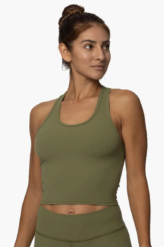 Kinzie Fitted Tank Top - Moss