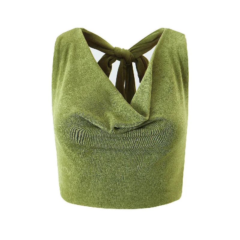 Spring's European & American Style Knitted Halterneck Sling for Women!