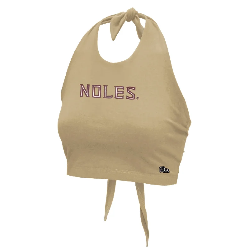 Hype & Vice Women's Noles Tie Halter Top - Gold