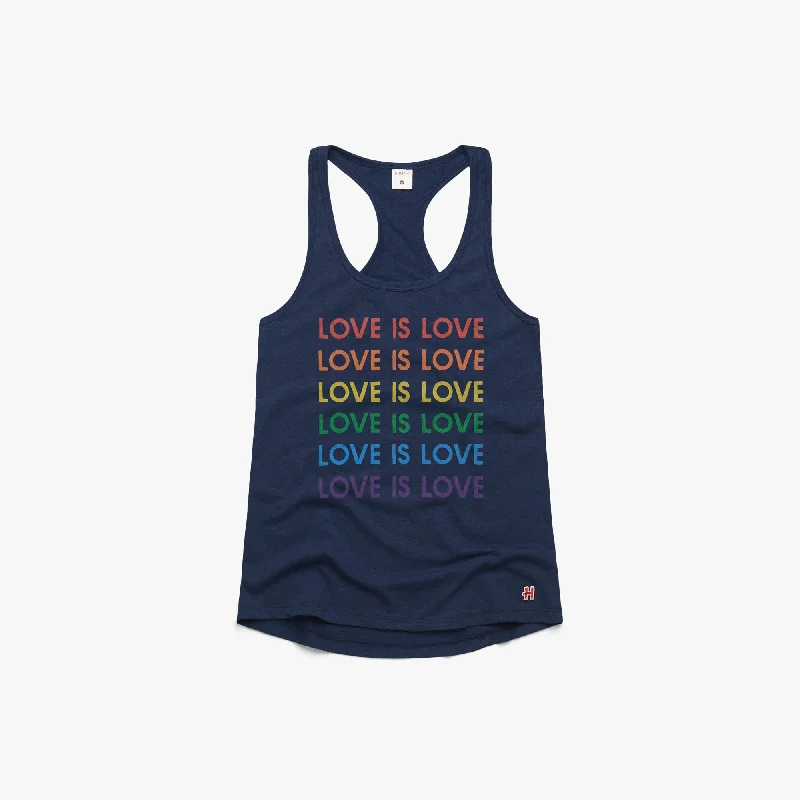 Women's Love Is Love Rainbow Racerback