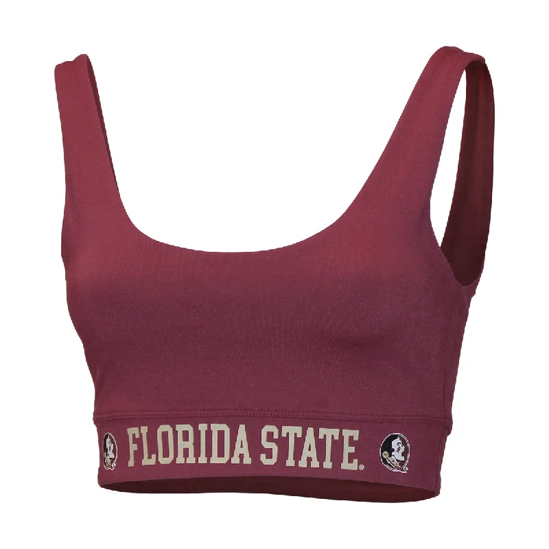 ZooZatz Women's Seminole Logo/Florida State Scoop Sports Bra - Garnet