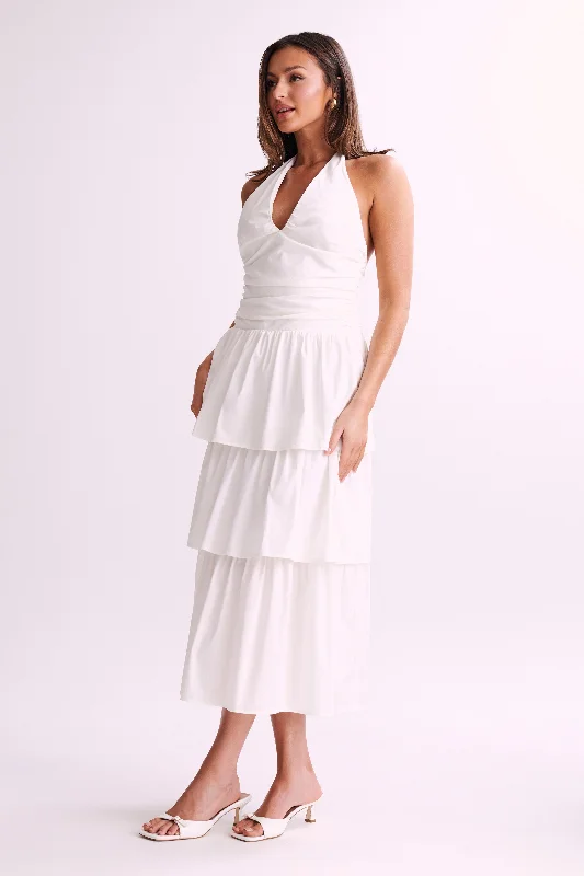 Belinda Tiered Maxi Dress - White