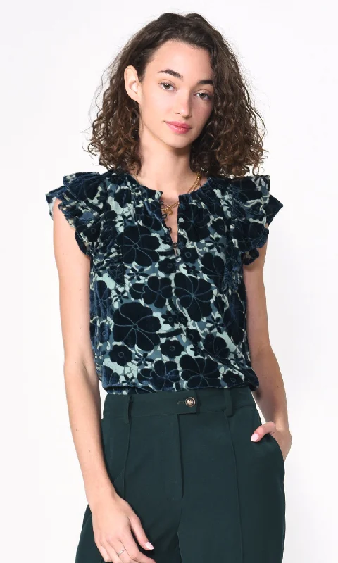 Bella Burnout Ruffled Top