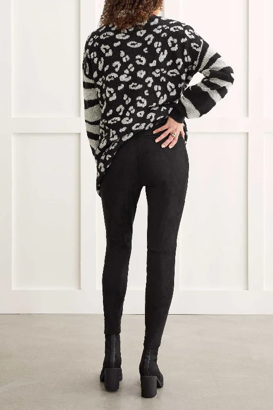 Black Pull On Suede Legging - FINAL SALE