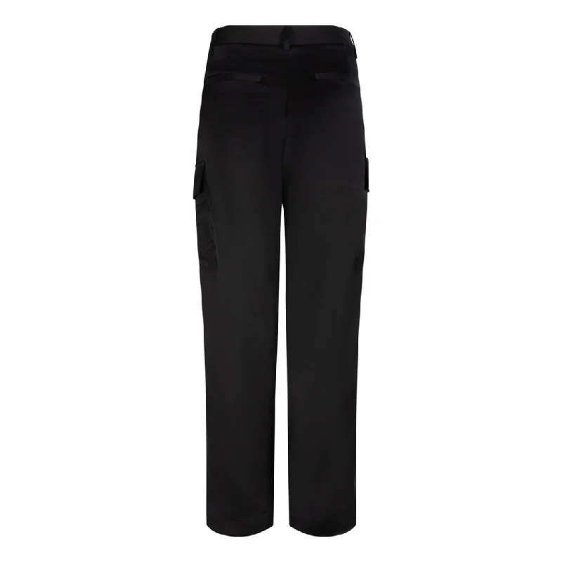 Black Sateen Cargo Trousers - FINAL SALE