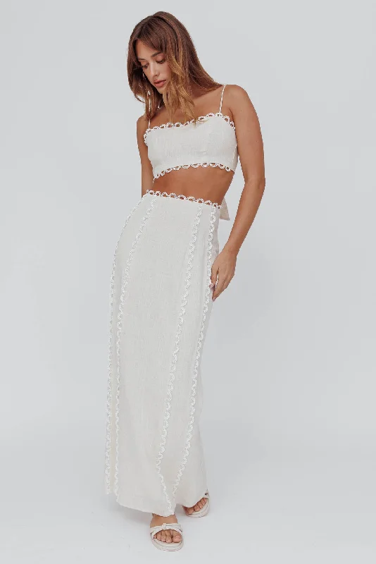 Chamberlain Scallop Trim Maxi Skirt Sand