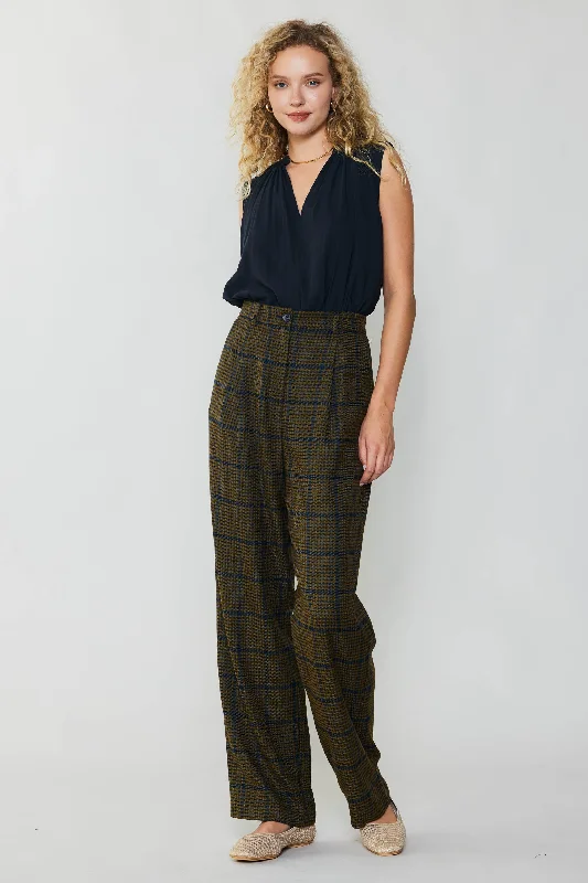 Checkered Wide Leg Pants