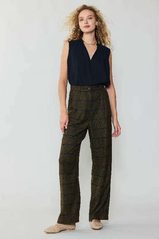 Checkered Wide Leg Pants