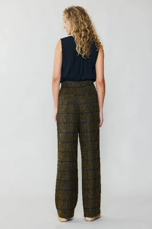 Checkered Wide Leg Pants