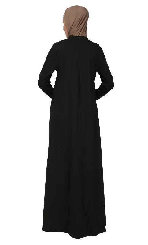 Asymmerical Cut Loose Fitted Abaya Dress