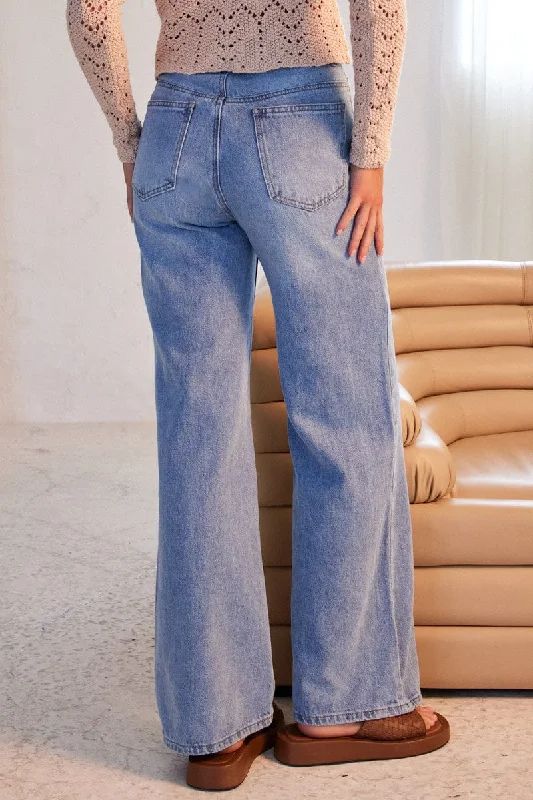 Denim Wide Leg Jean High Rise