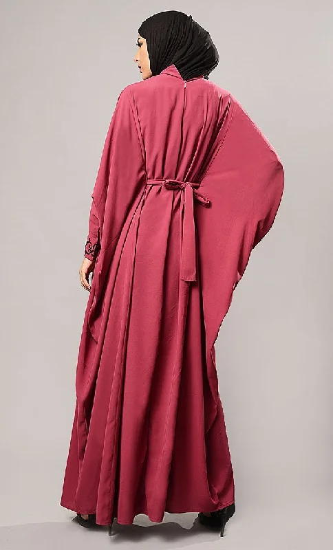 Kaftan Style Embroidered Abaya Dress