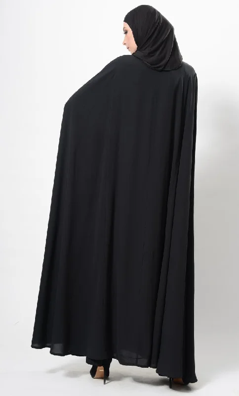 Cape Style Flowy Abaya Dress And Hijab Set