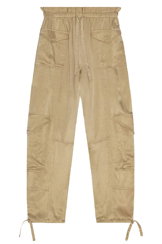 Washed Satin Pants in Safari