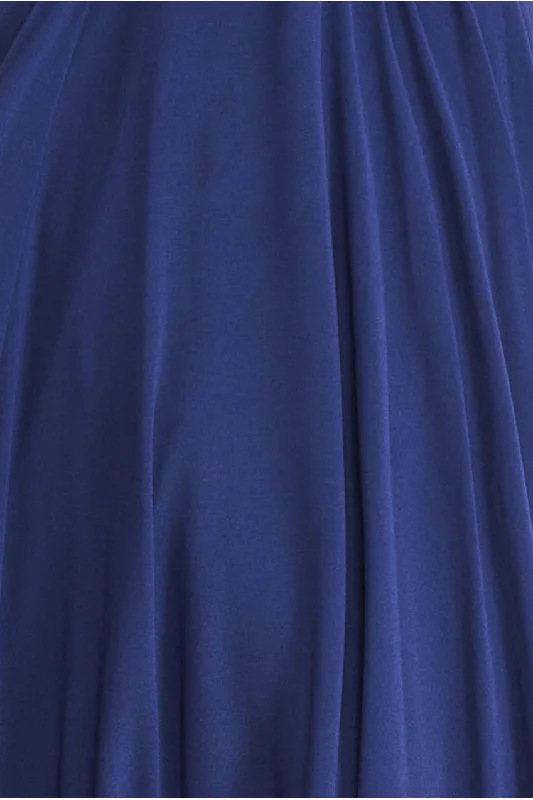 Goddiva Cowl Neck Chiffon Maxi Dress - Navy