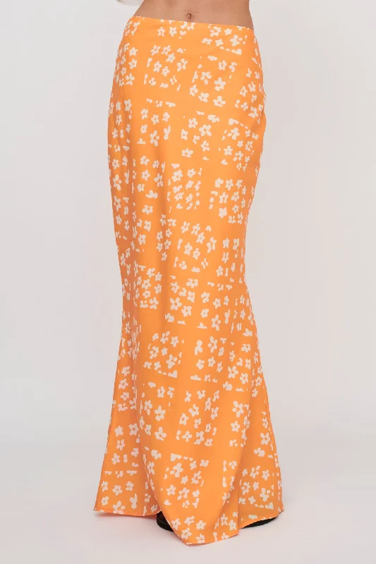 Heart & Soul Maxi Skirt Floral Orange