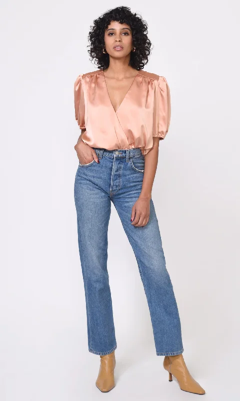 Karis Short Sleeve Cross Front Blouse - FINAL SALE