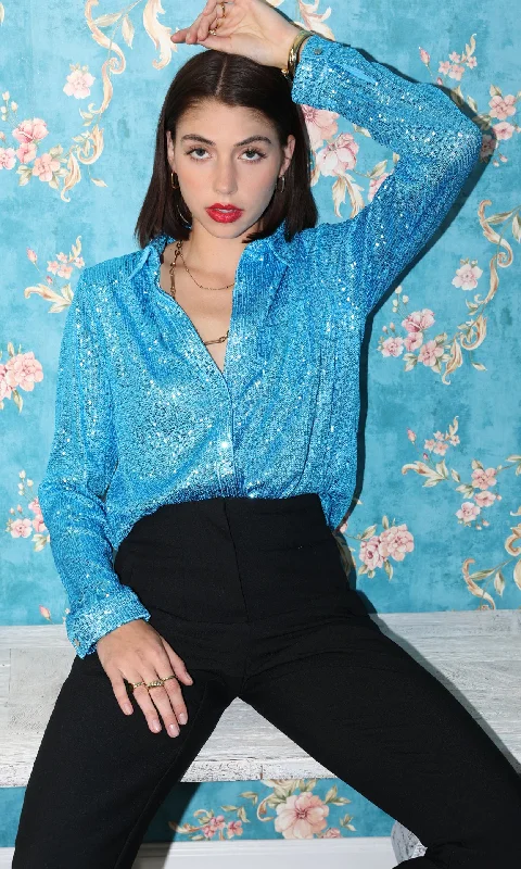 Kim Sequin Button Up Shirt