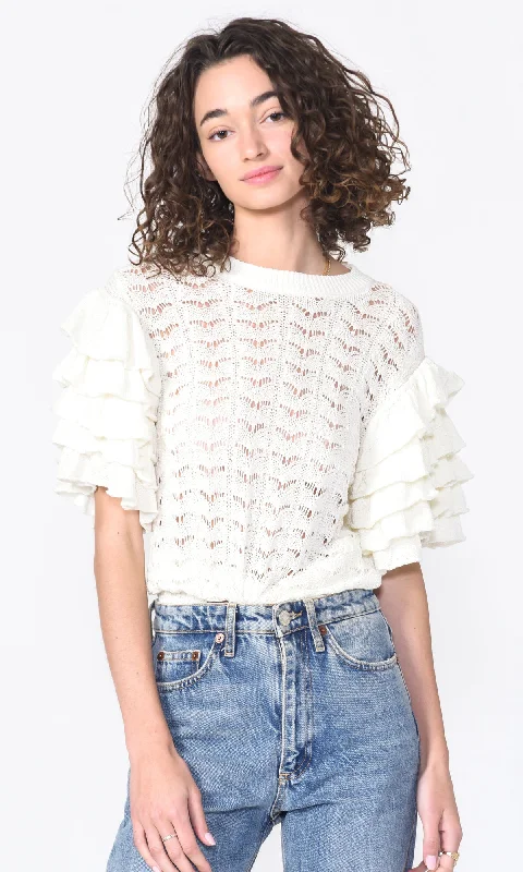 Lizzy Ruffled Sleeve Knit Top - FINAL SALE