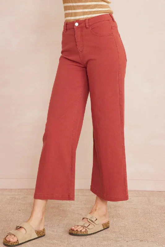 Marsala Wide Leg Denim Pants