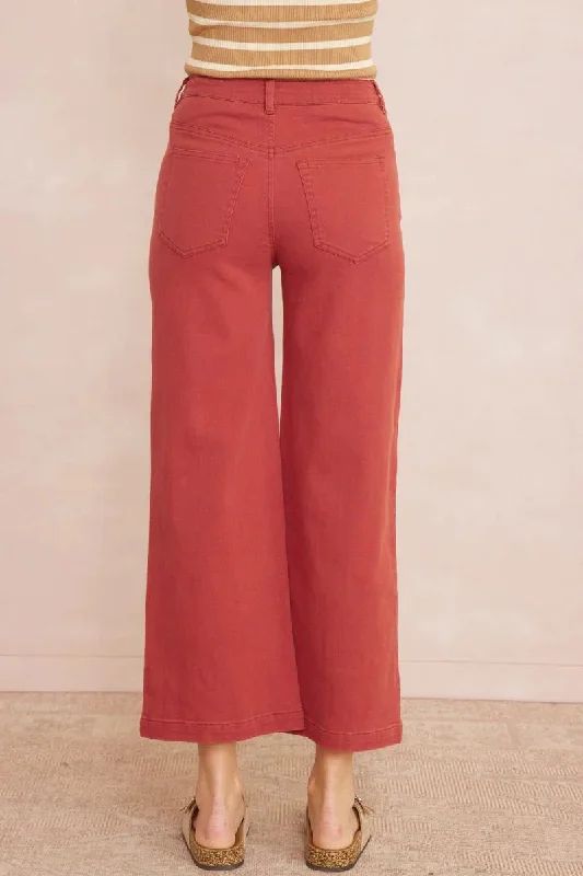 Marsala Wide Leg Denim Pants