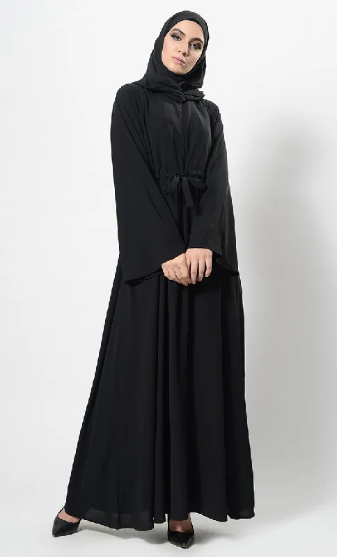 Modern Twist Hooded Abaya Dress And Hijab Set