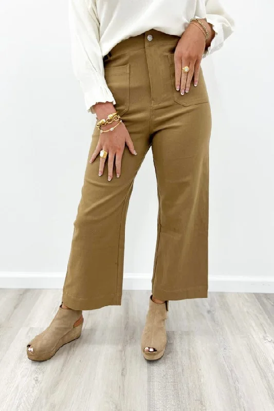 Taupe Wide Leg Pants