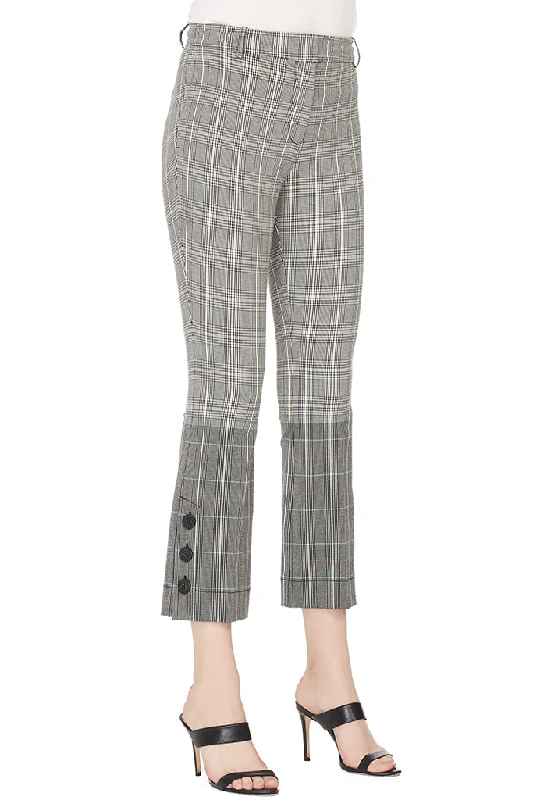 Plaid Cropped Flare Trouser