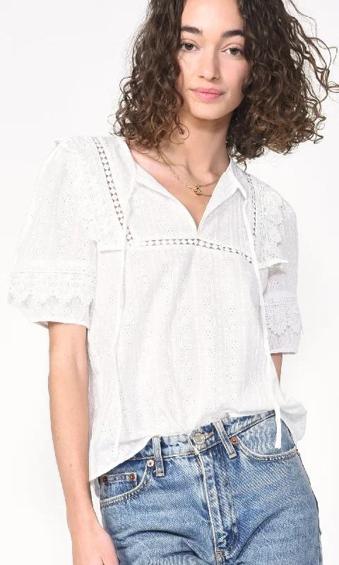 Sasha Scalloped Embroidered Blouse - FINAL SALE