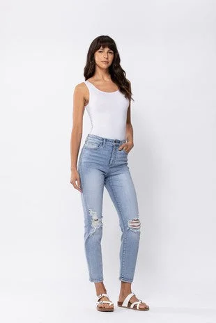 SP High Rise Distressed Ankle Skinny Jean(SP-P11516)