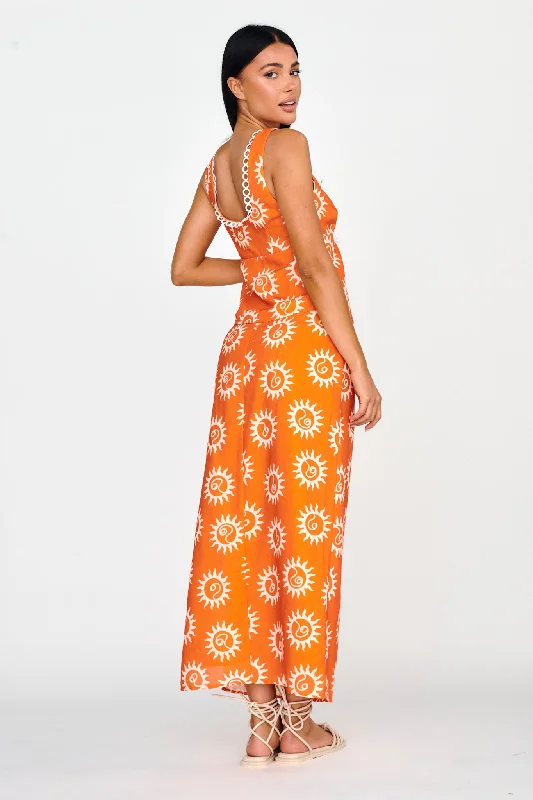 Sun Days Midi Skirt Sun Orange