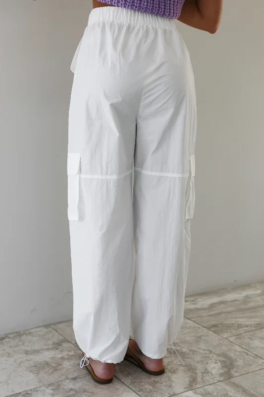 Top Rank Cargo Pants: White