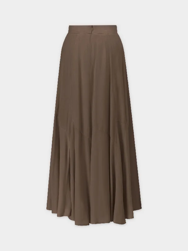 TRUMPET FLARE SKIRT-OLIVE