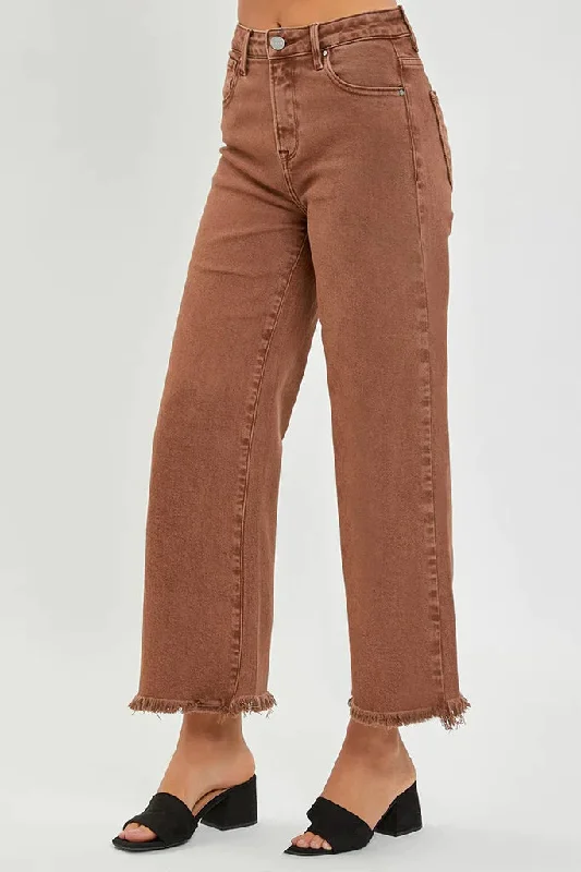 Tummy Control Cropped Espresso Jeans