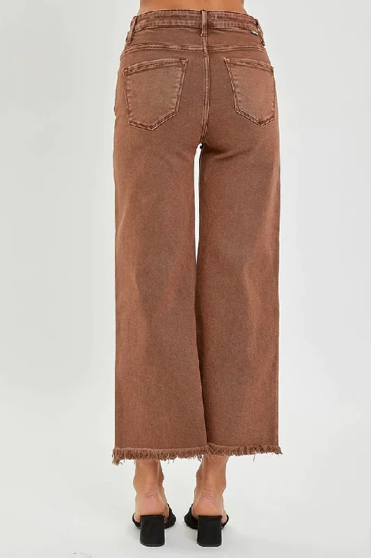 Tummy Control Cropped Espresso Jeans