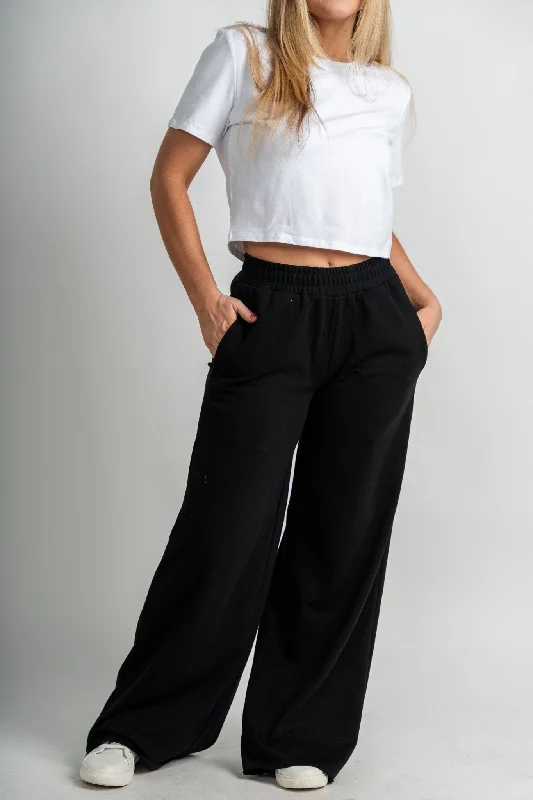 Vanessa wide leg lounge pant black