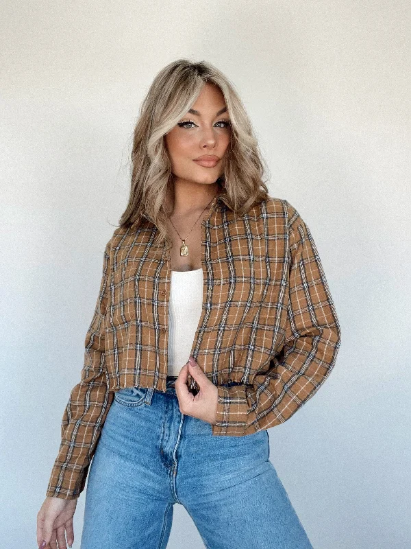 Camel By The Fire Plaid Top