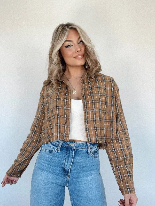 Camel By The Fire Plaid Top