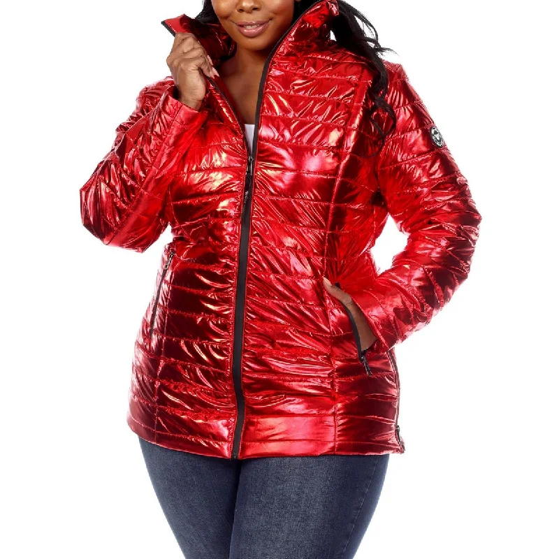 White Mark Womens Plus Warm Winter Puffer Jacket