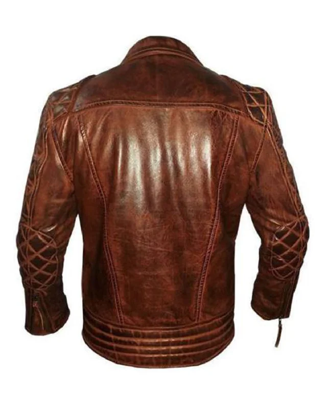 Women's Designer Brown Biker Real Leather Jacket