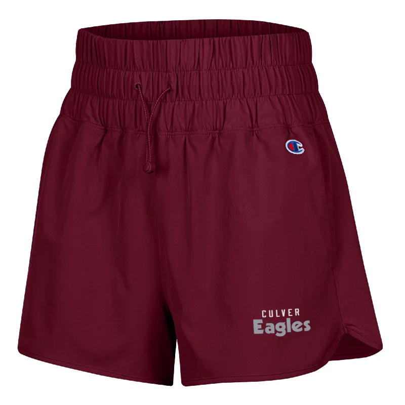 Womens Tailgate Wide Waist Short - Maroon